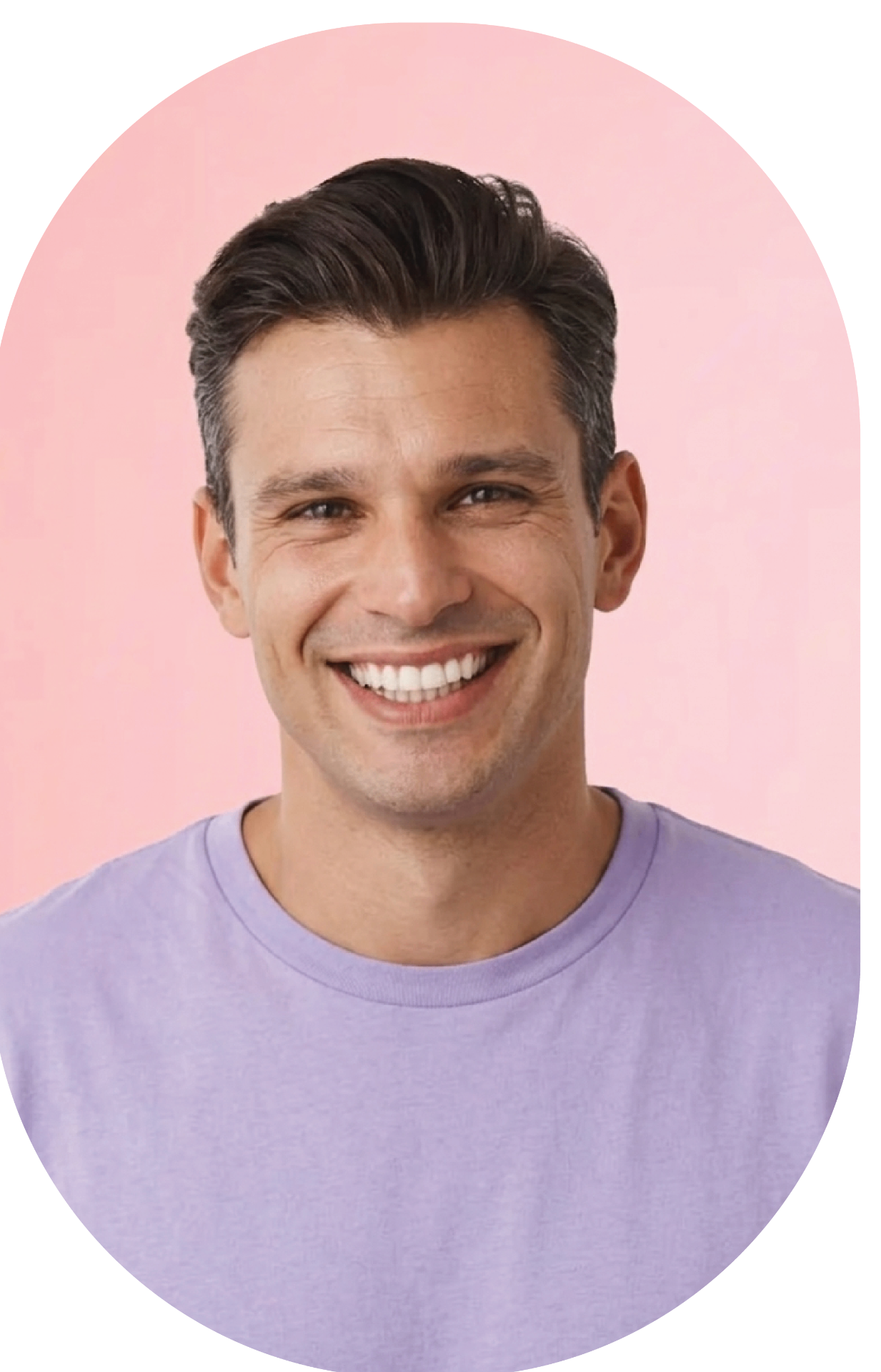 Smiling male patient after full mouth restoration