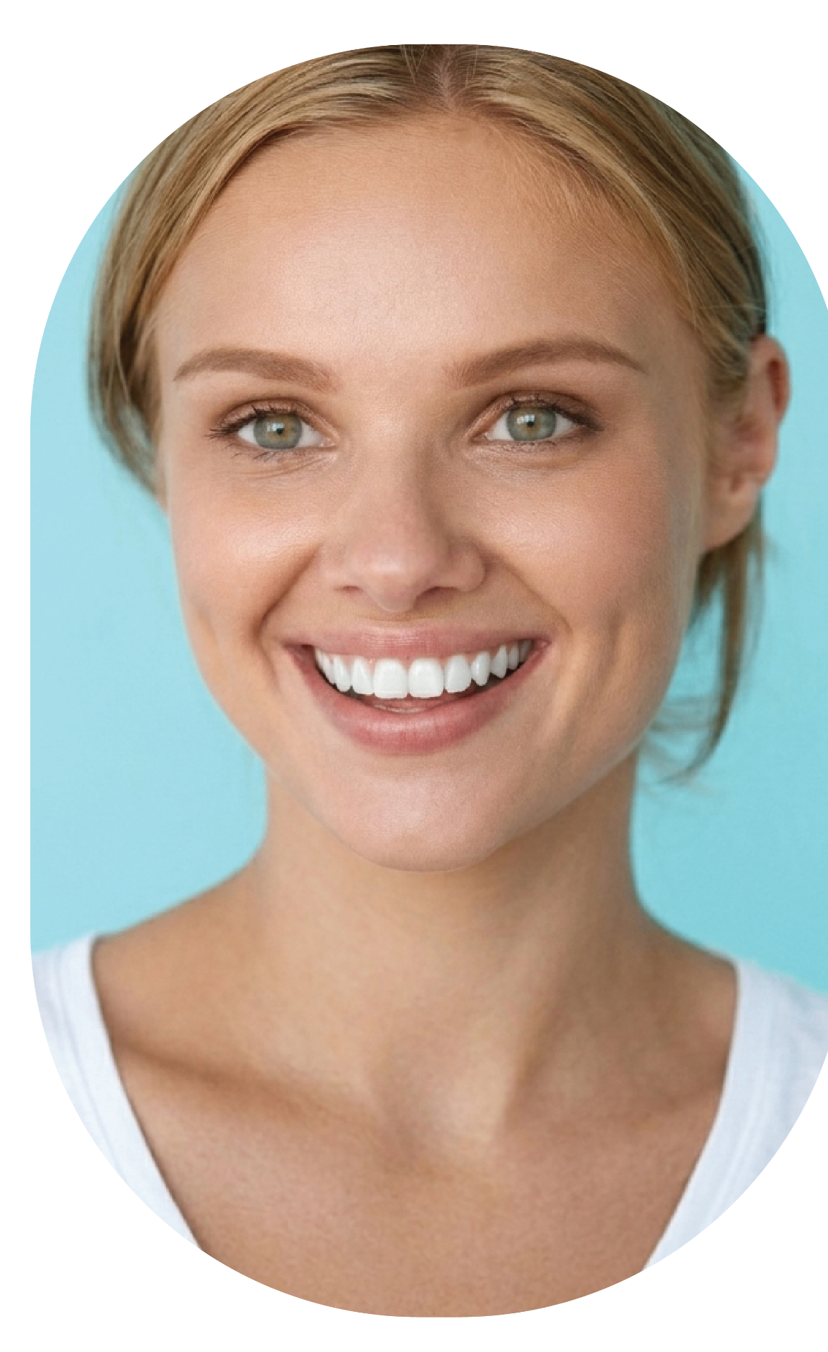 Happy patient after teeth whitening treatment